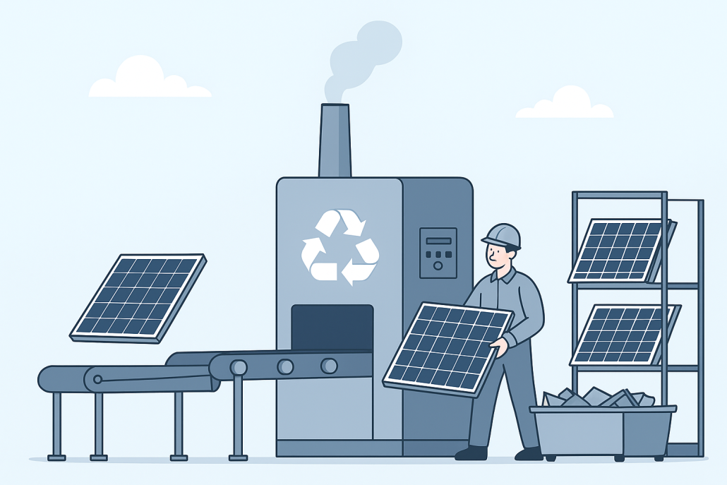 خط امحاء پنل خورشیدی فلاتک
تجهیزات صنعتی امحاء پنل خورشیدی
کوره حرارتی بازیافت پنل خورشیدی
جداسازی مکانیکی پنل خورشیدی
فناوری بومی بازیافت پنل خورشیدی
سیستم کنترل آلاینده پنل خورشیدی
بازیافت شیشه و آلومینیوم پنل خورشیدی